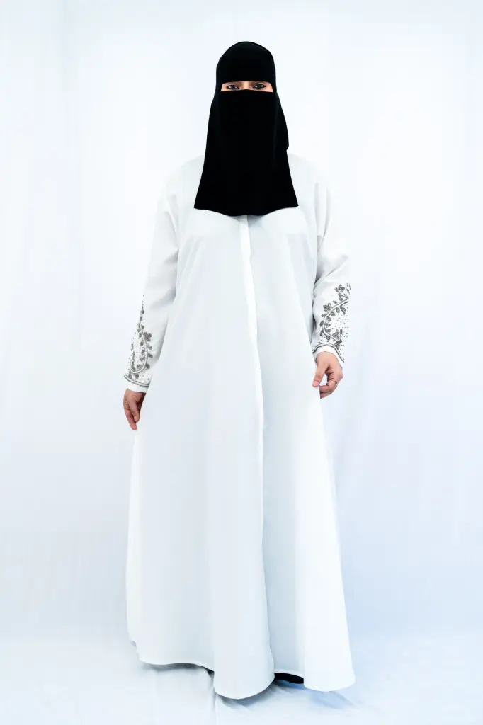 White Radiance Pearled Abaya