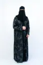 Crystal Current Print Abaya