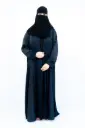  Blue Abaya With Subtle Print