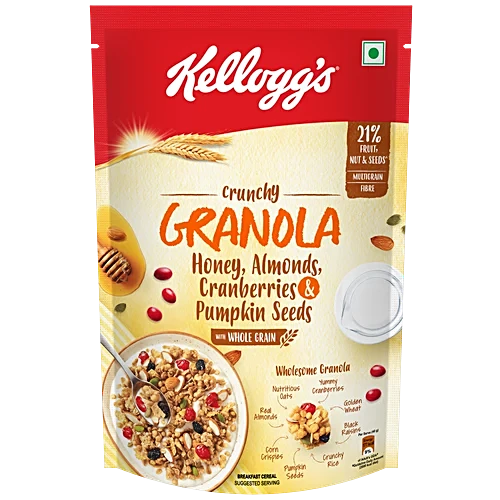 Kellogg's Crunchy Granola - Honey, Almonds, Cranberries & Pumpkin Seeds, 450 g
