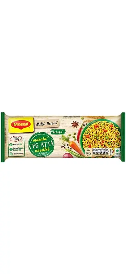 Maggi Nutri-Licious Masala Veg Atta Instant Noodles, 290 g (4 x 72.5 g each)
