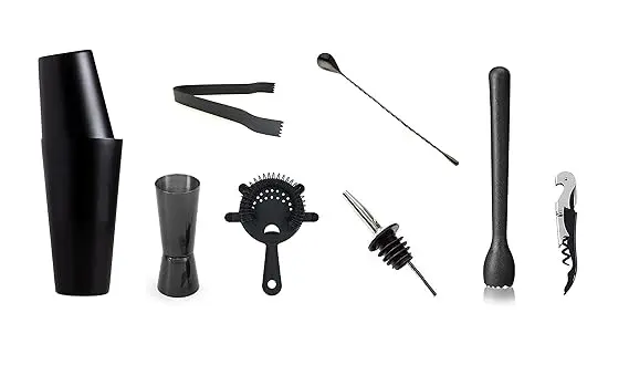  Stainless Steel Black Matt 8 Pcs of Bartender Set/Barware Set/Bar Accessories/Bar Tool