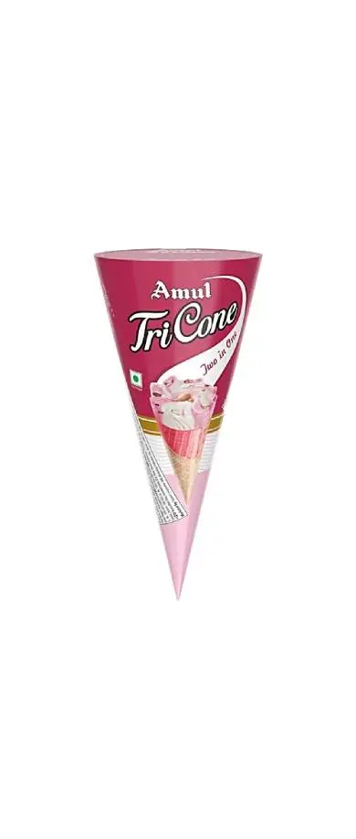 Amul Tricone Vanilla & Strawberry Ice Cream, 120 ml