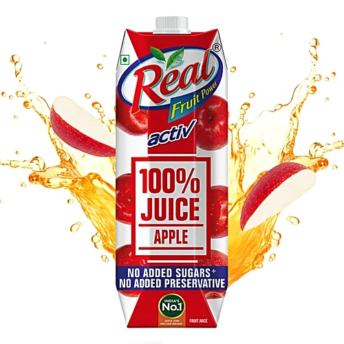 Real 100% Apple Juice - With No Added Sugar & Preservatives, 1 L