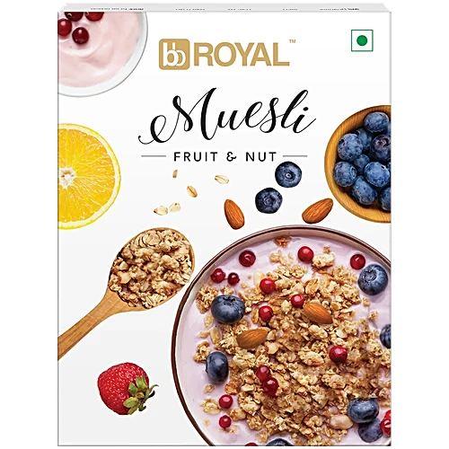 bb Royal Muesli Breakfast Cereal - With Multigrain & 21% Fruit & Nut, 2x500 g Multipack