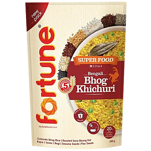 Fortune Super Food Millet Bengali Bhog Khichuri - Ready To Cook, Rich In Protein, 200 g Pouch