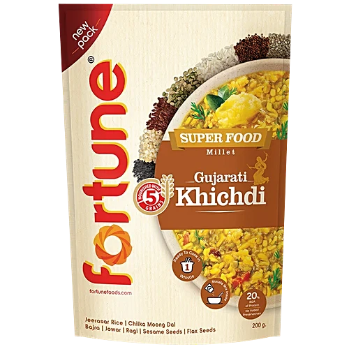 Fortune Super Food Millet Gujarati Khichdi - Ready To Cook, Rich In Protein, 200 g Pouch
