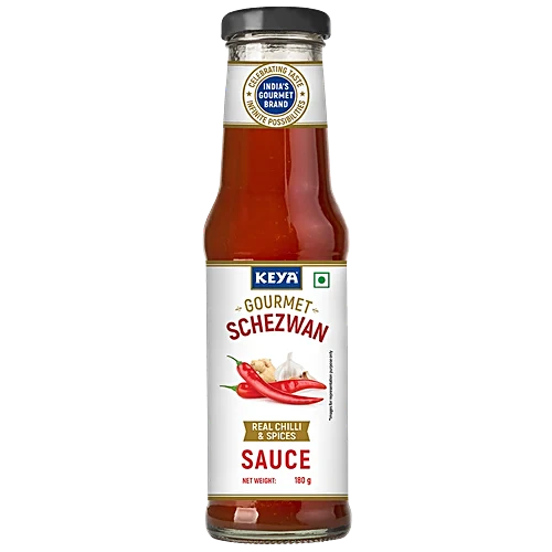 Keya Gourmet Schezwan Sauce - Versatile Spicy Condiment, For Dips, Spread, Cooking Use, 180 g Bottle