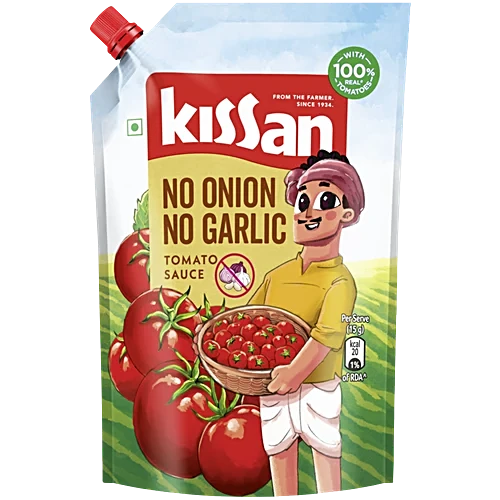 Kissan No-Onion No-Garlic Tomato Sauce, 850 g Pouch