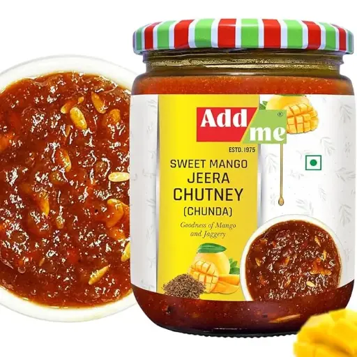 sweet mango pickle 600gm | mango chutney with jeera | Natural & Fresh chunda khatta meetha Pickle | sweet pickle in Glass Jar.
