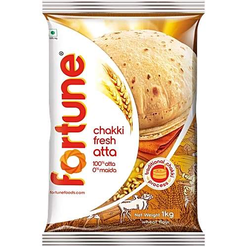Fortune Chakki Fresh Atta, 1 kg Pouch