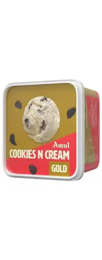 Amul Ice Cream - Gold, Cookies N Cream, 1 L Tub