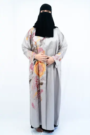 Artistic Silver Grey Abaya