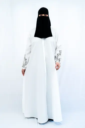 White Radiance Pearled Abaya