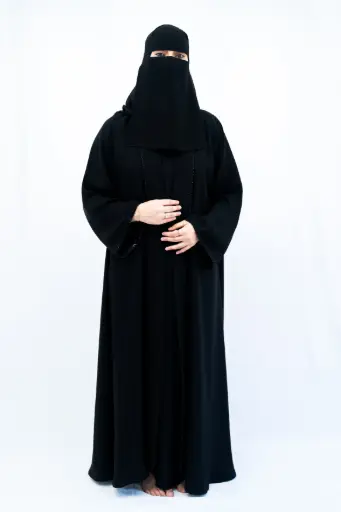 Black Beaded Veil Abaya
