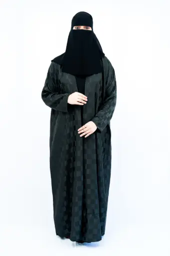 Square Grid Pattern Abaya