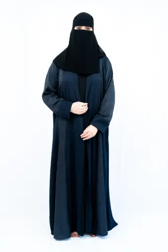  Blue Abaya With Subtle Print